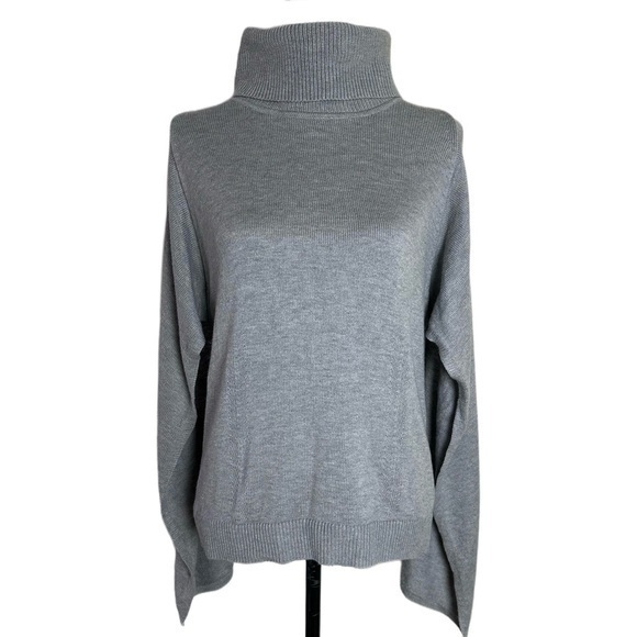 Banana Republic Poncho Turtleneck Sweater Layering Grey Womens Medium